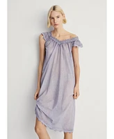 Mango Women's Overdyed Lace Cotton Nightdress