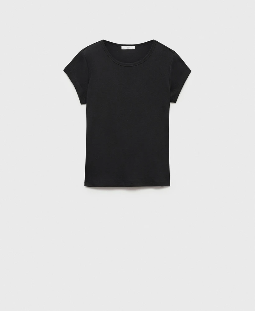 Mango Women's Cotton Short Sleeve T-Shirt