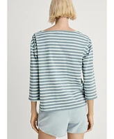 Mango Women's Woven Cotton Striped T-Shirt