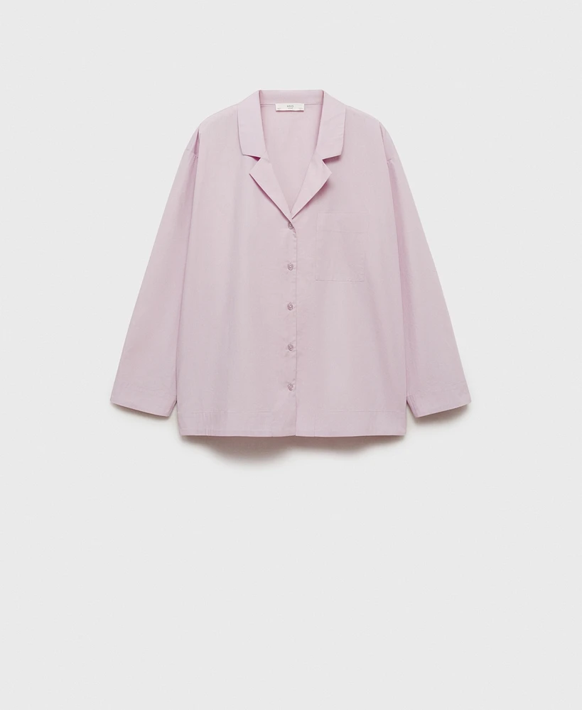 Mango Women's Garment Washed Cotton Shirt