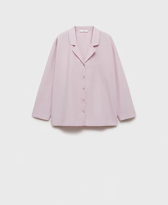 Mango Women's Garment Washed Cotton Shirt