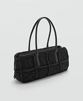 Mango Women's Crochet Shoulder Bag