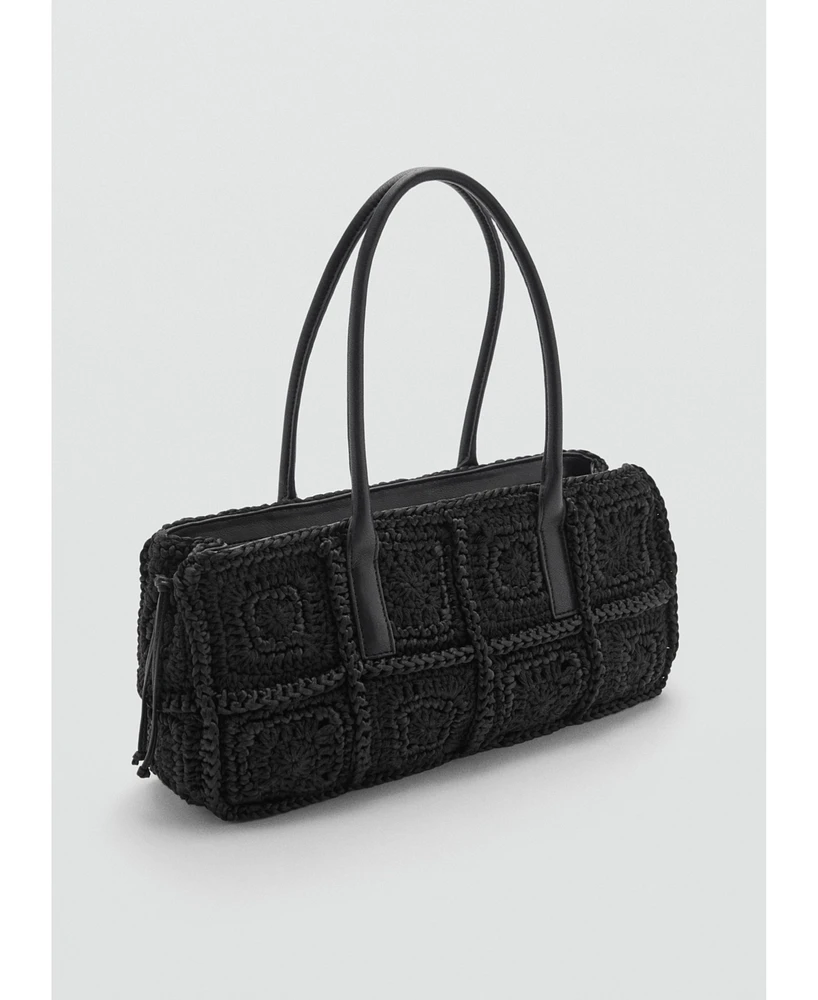 Mango Women's Crochet Shoulder Bag