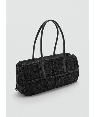 Mango Women's Crochet Shoulder Bag