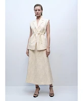 Mango Women's Belt Texture Vest