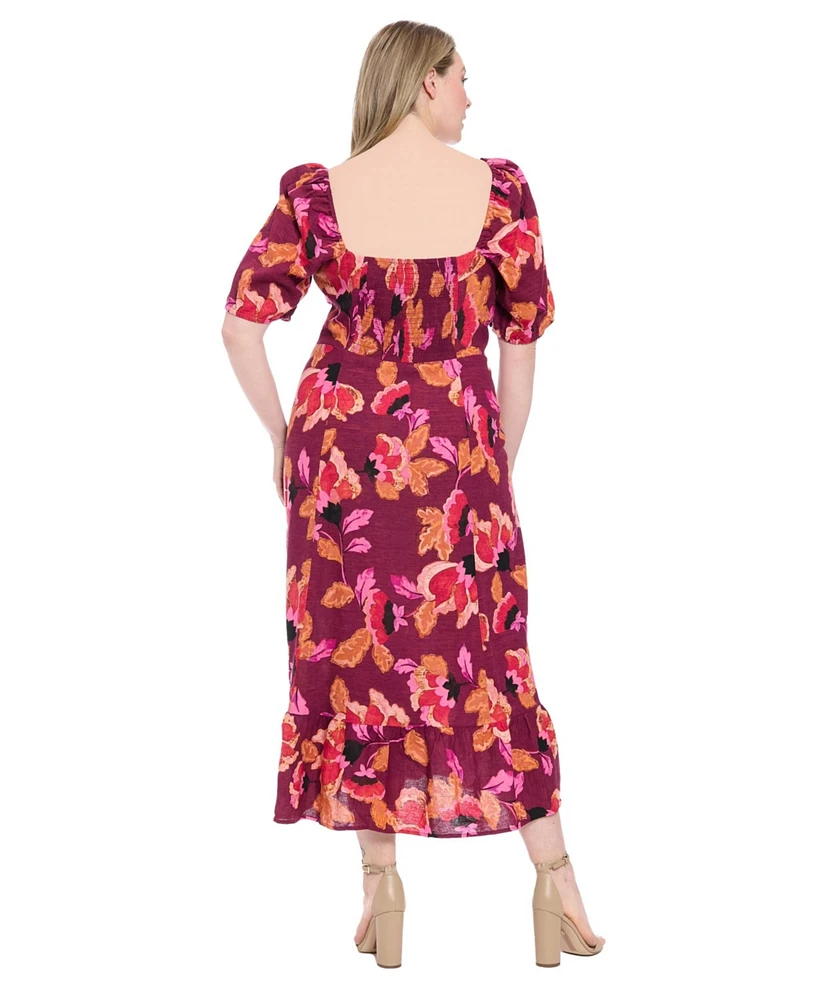 London Times Plus Short-Sleeve A-Line Dress