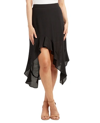Bcx Juniors' Asymmetrical-Hem Gauzy Skirt