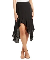 Bcx Juniors' Asymmetrical-Hem Gauzy Skirt