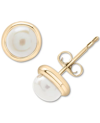Cultured Freshwater Pearl (5mm) Stud Earrings in 10k Yellow Gold