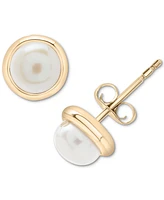 Cultured Freshwater Pearl (5mm) Stud Earrings in 10k Yellow Gold