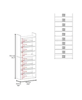 Oak Springs Tall Open Shoe Rack with Metal Rails and Multi-Tier Shelves, Wengue