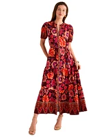 Vince Camuto Women's Printed Puff-Sleeve Maxi Dress
