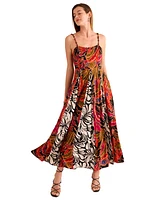Vince Camuto Women's Printed Inverted-Pleat Maxi Dress