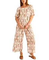 Vince Camuto Women's Printed Pull-On Wide-Leg Pants