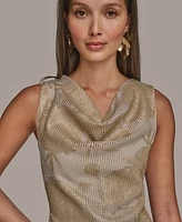 Donna Karan New York Women's Sequined Cowlneck Sheath Dress