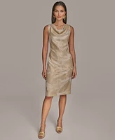 Donna Karan New York Women's Sequined Cowlneck Sheath Dress