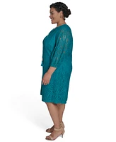 Jessica Howard Plus V-Neck Shift Dress