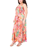 Msk Plus Printed Challis Sleeveless Maxi Dress