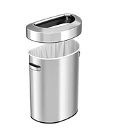 iTouchless Stainless Steel Semi-Round Open Top Trash Can