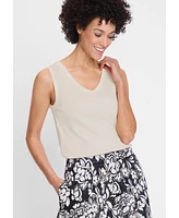 Olsen Women's Rounded V-Neck Sleeveless Shell