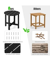 Set of 2 Round Weather-Resistant Adirondack Side Tables