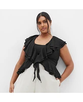 City Chic Plus Sweet Ruffle Top