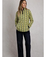 Weird Fish Women's Reena 1/4 Zip Printed Microfleece