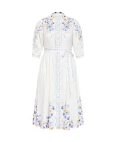 City Chic Plus Annabelle Button Down Floral Midi Dress