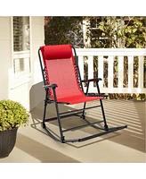 Gymax 2PCS Patio Folding Rocking Chair Outdoor Portable Lounge Rocker