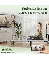 Er Kang 91" Adjustable Height Pilates Reformer – Piano Wire Springs, Jump Board, Foldable Design