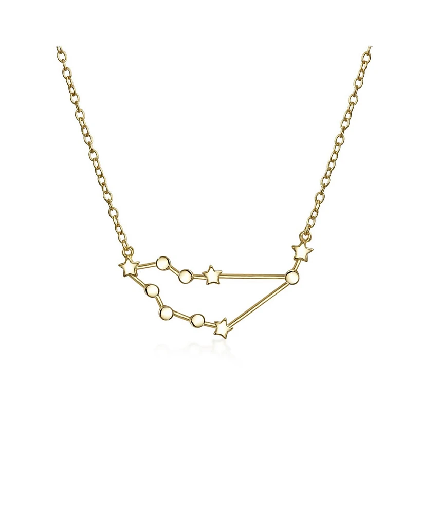 Bling Jewelry Delicate Celestial Astrology Zodiac Capricorn Constellation Stars Necklace Gold Plated Sterling Silver