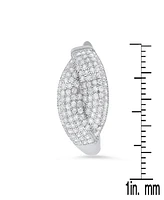 Steeltime Women's Sterling Silver and Simulated Diamonds Braid Hoops Earrings