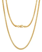 Steeltime Unisex 14K Gold Plated Box Link Chain Necklace