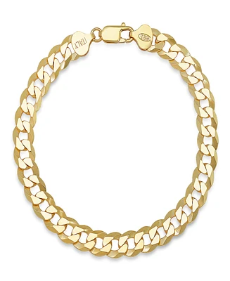 Steeltime Unisex Silver Diamond Cut Curb Link Bracelet