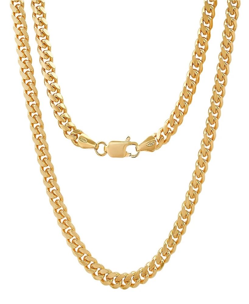 Steeltime Unisex 14K Gold Plated Cuban Link Chain Necklace