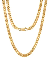 Steeltime Unisex 14K Gold Plated Cuban Link Chain Necklace