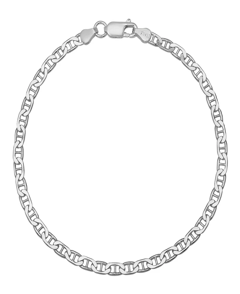 Steeltime Unisex Sterling Silver 120 Mariner Superflat 8.5" Bracelet