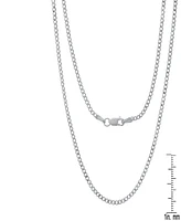 Steeltime Unisex Sterling Silver Cuban Superflat Necklace