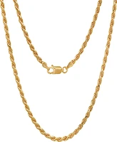 Steeltime Unisex 14K Gold Plated Rope Chain Necklace