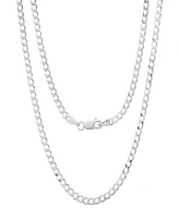 Steeltime Unisex Sterling Silver Cuban Superflat Necklace