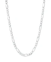 Steeltime Unisex Sterling Silver Figaro Superflat Necklace