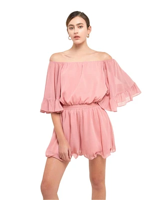 endless rose Women's Ruffled Sleeve Romper
