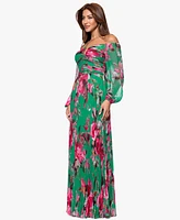 Xscape Women's Printed Long A-Line Dress