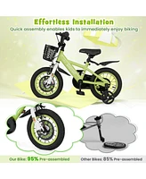 Kids Adjustable Bike with Detachable Training Wheels Safe and Fun Bicycle for Ages 4-8 Years Old