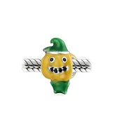 Bling Jewelry Halloween Scarecrow Pumpkin Charm Bead Enamel Sterling Silver for Bracelets