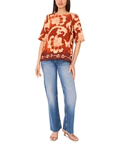 Sam & Jess Women's Paisley-Print Button-Back Shirt