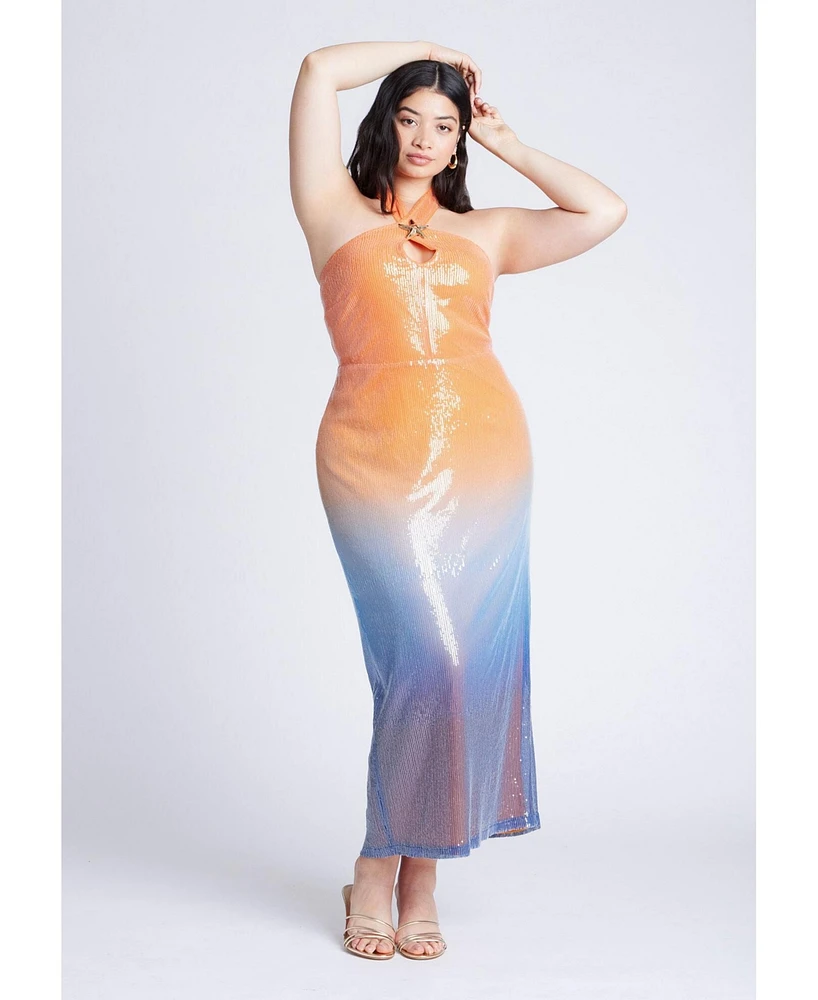 Eloquii Women's Plus Ombre Star Sequin Dress