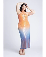 Eloquii Women's Plus Ombre Star Sequin Dress