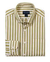 Scott Barber Men's Bold Sateen Stripe, Sage