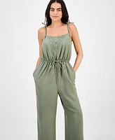 And Now This Petite Sleeveless Cinch-Waist Jumpsuit, Exclusively at Macy's